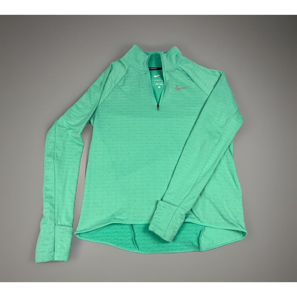Nike Therma-FIT Running Pullover Womens Small Mint Green 1/4 Zip Long Sleeve - Picture 1 of 10